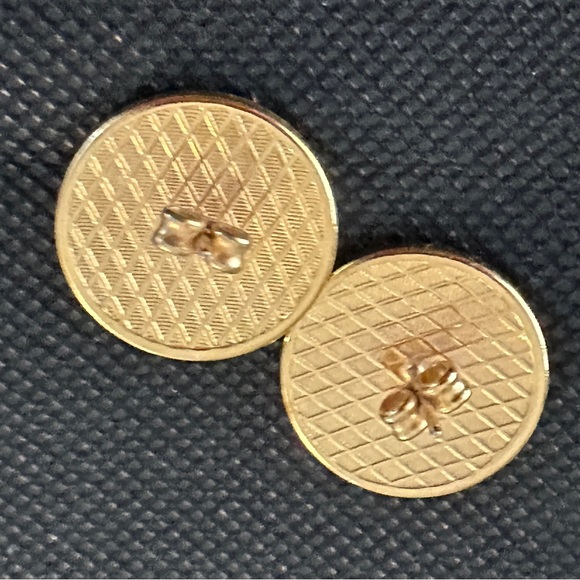 Vintage Damascene Enameled Gold/Black Earrings from Toledo, Spain - Picture 4 of 4